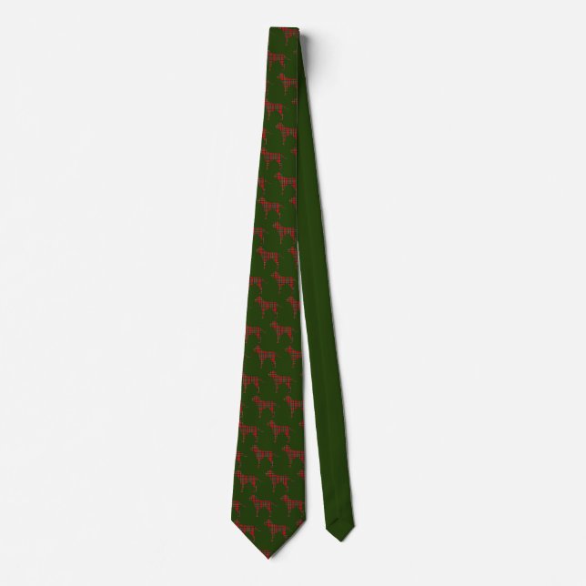 Red Stewart Plaid Dog Tie (Front)