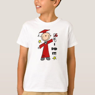 Red Stick Figure Boy Graduate T-Shirt