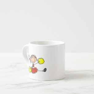 Red Stick Figure Cheerleader t-shirts and Gifts Espresso Cup