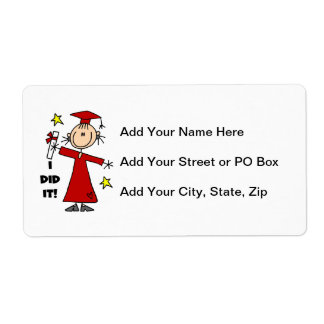 Red Stick Figure Girl Graduate
