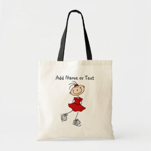 Red Stick Figure Girl Ice Skater Customized Bag