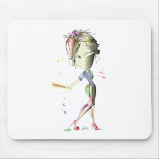 Red Stiletto Girl plays Baseball! Art Mouse Pad