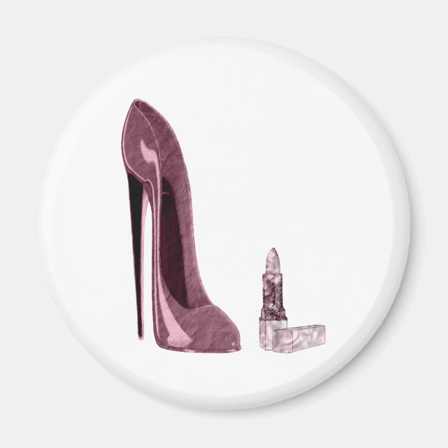 Red Stiletto Shoe and Lipstick Magnet (Front)