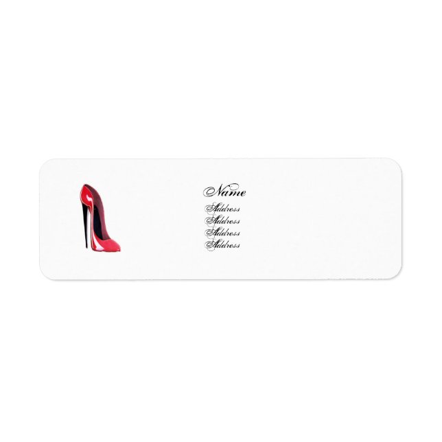 Red Stiletto Shoe Label (Front)