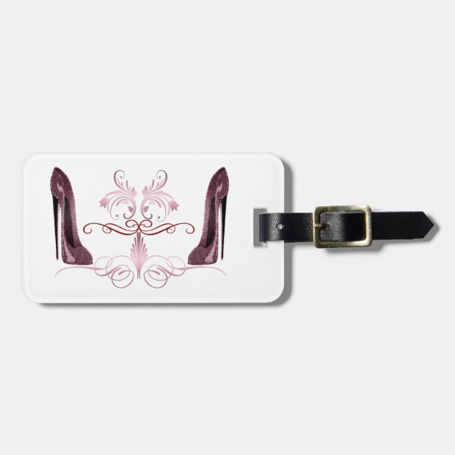 Red Stiletto Shoe's Art Luggage Tag (Front Horizontal)