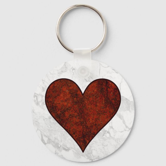 Red Stone Heart Keychain (Front)