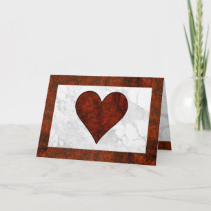 Red Stone Heart Pattern Holiday Card
