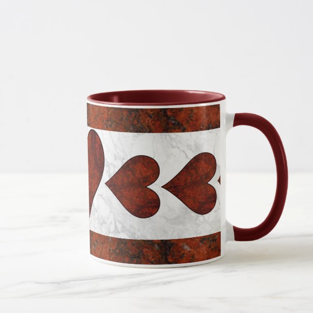 Red Stone Heart Pattern Mug (Right)