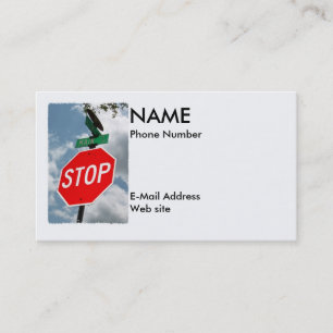 Red Stop Sign on Main Street Business Card