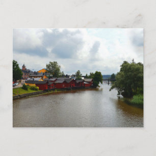 Red Storehouses in Porvoo, Finland Postcard