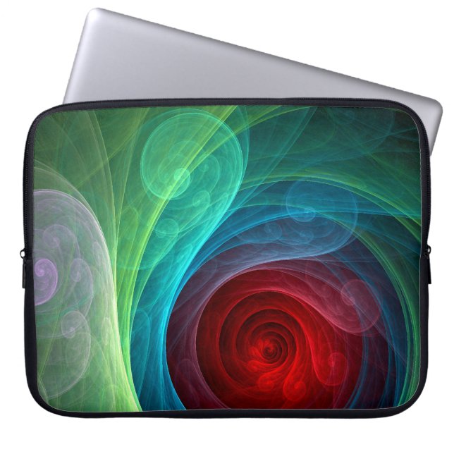 Red Storm Abstract Art Laptop Sleeve (Front)