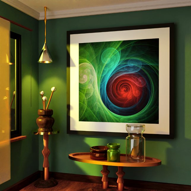 Red Storm Floral Modern Abstract Art Color Pattern Poster (Red Storm Floral Modern Abstract Art Color Pattern Poster)