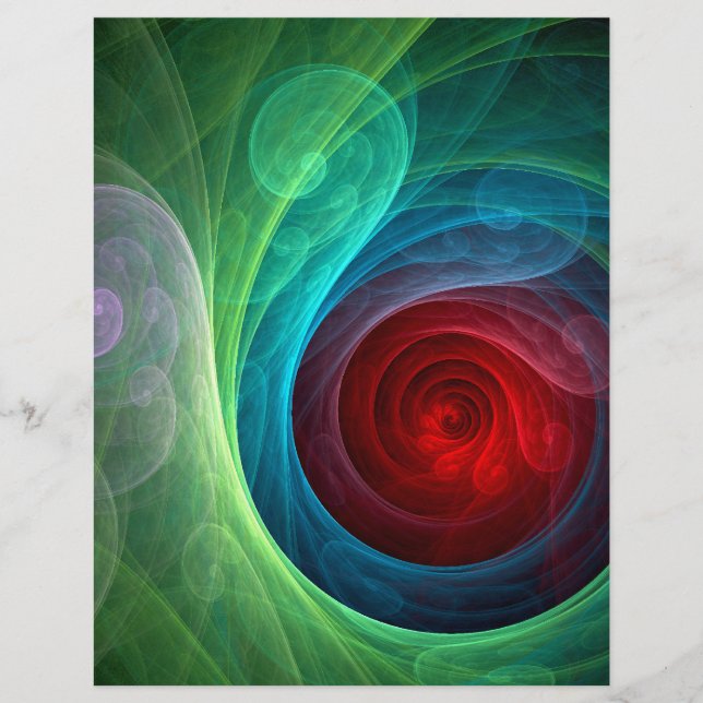 Red Storm Floral Modern Abstract Art Colour Patter (Front)