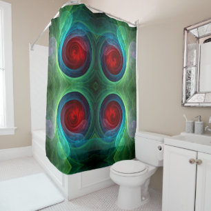 Red Storm Floral Modern Abstract Art Colour Patter