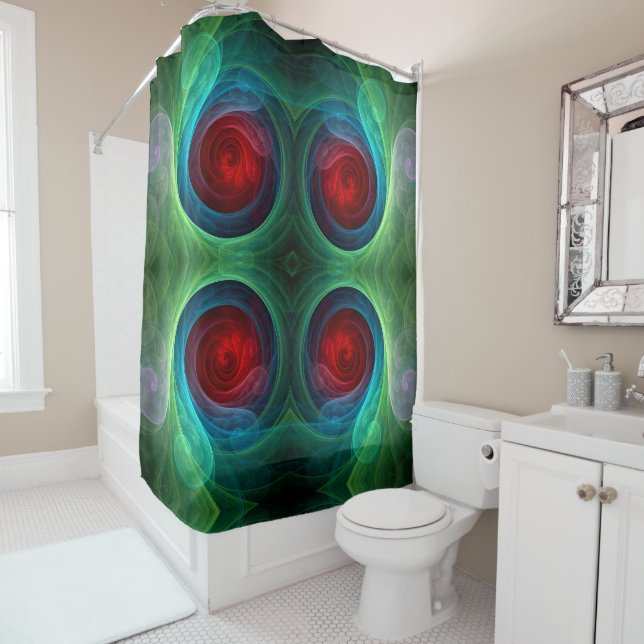 Red Storm Floral Modern Abstract Art Colour Patter (In Situ)
