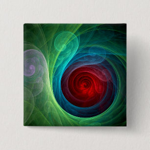 Red Storm Floral Modern Abstract Art Colour Patter 2 Inch Square Button