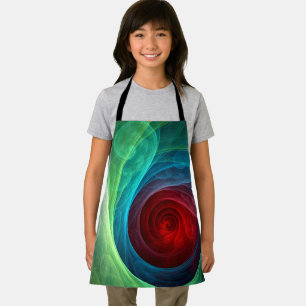 Red Storm Floral Modern Abstract Art Colour Patter Apron