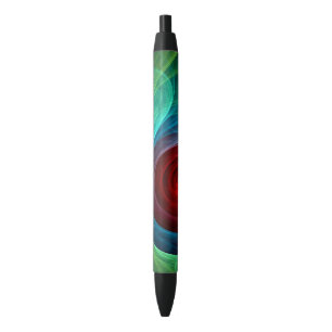 Red Storm Floral Modern Abstract Art Colour Patter Black Ink Pen