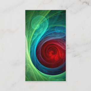 Red Storm Floral Modern Abstract Art Colour Patter Business Card