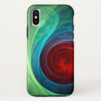 Red Storm Floral Modern Abstract Art Colour Patter iPhone XS Case