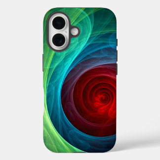 Red Storm Floral Modern Abstract Art Colour Patter iPhone 16 Case