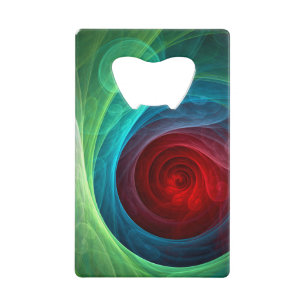 Red Storm Floral Modern Abstract Art Colour Patter Credit Card Bottle Opener