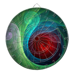 Red Storm Floral Modern Abstract Art Colour Patter Dartboard