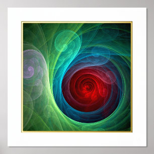 Red Storm Floral Modern Abstract Art Colour Patter Foil Prints