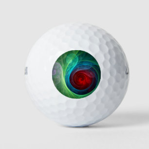 Red Storm Floral Modern Abstract Art Colour Patter Golf Balls
