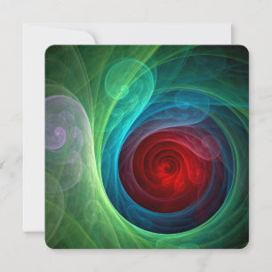 Red Storm Floral Modern Abstract Art Colour Patter Invitation