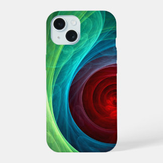 Red Storm Floral Modern Abstract Art Colour Patter iPhone 15 Case