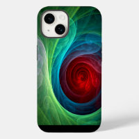 Red Storm Floral Modern Abstract Art Colour Patter
