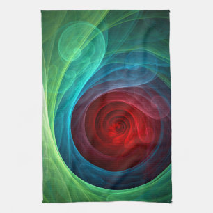 Red Storm Floral Modern Abstract Art Colour Patter Kitchen Towel