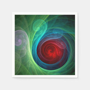 Red Storm Floral Modern Abstract Art Colour Patter Napkin