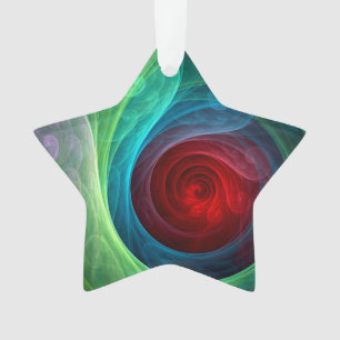 Red Storm Floral Modern Abstract Art Colour Patter Ornament