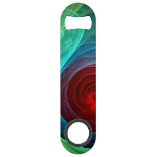 Red Storm Floral Modern Abstract Art Colour Patter Speed Bottle Opener