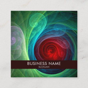 Red Storm Floral Modern Abstract Art Colour Patter Square Business Card