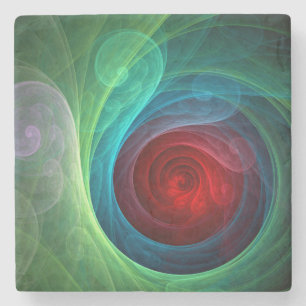 Red Storm Floral Modern Abstract Art Colour Patter Stone Coaster