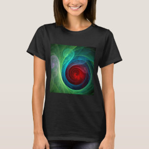 Red Storm Floral Modern Abstract Art Colour Patter T-Shirt