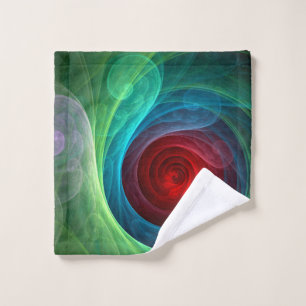 Red Storm Floral Modern Abstract Art Colour Patter Wash Cloth