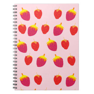 Red Straberries Spiral Notebook