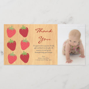 Red Strawberries Baby Thank You Photo Card