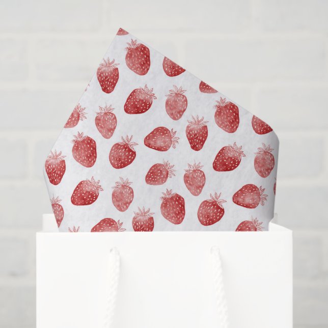Red Strawberries Birthday Tissue Paper (Gift Bag)