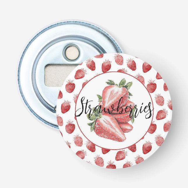 Red Strawberries Fruit   Bottle Opener (Front)