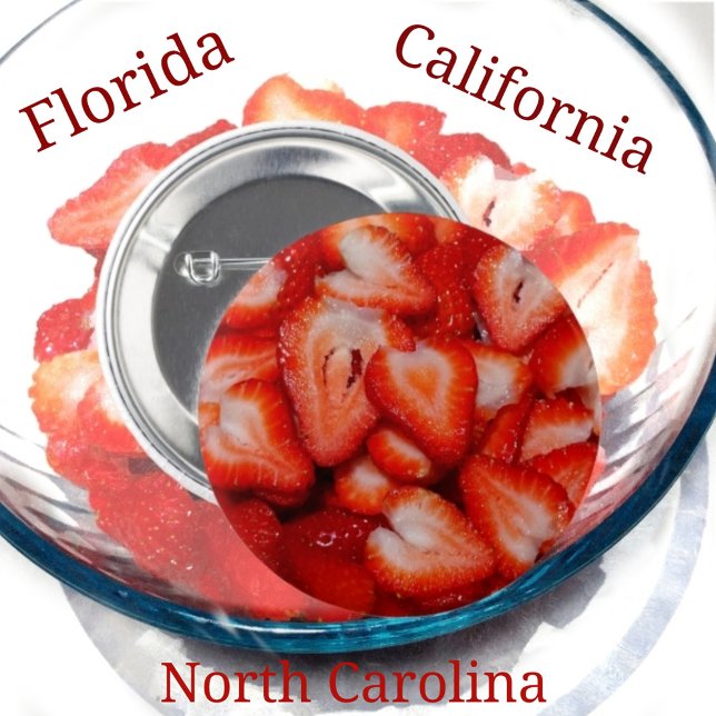 Red Strawberries Heart-shape Slices Photographic  2 Inch Round Button (Creator Uploaded)