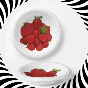 Red Strawberries Photographic  Paper Plate