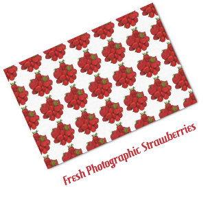 Red Strawberries Photographic Pattern Tissue Paper
