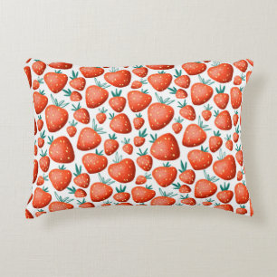 Red strawberries seamless pattern accent pillow