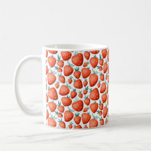 Red strawberries seamless pattern coffee mug