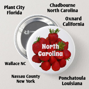 Red Strawberries Strawberry Festivals Photographic 2 Inch Round Button